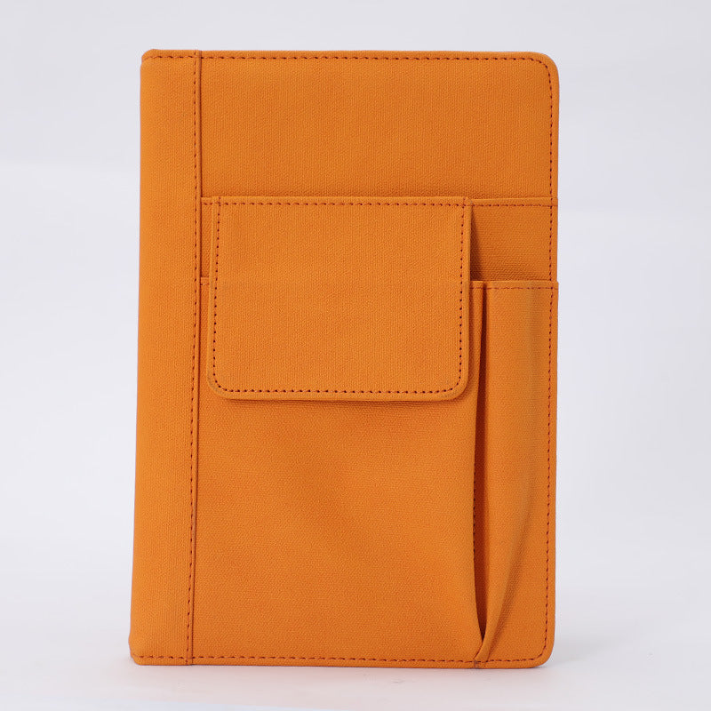 NNEDSZ Orange A5 PU Leather Notebook With Pockets Planner - Rosetta Creative Boutique